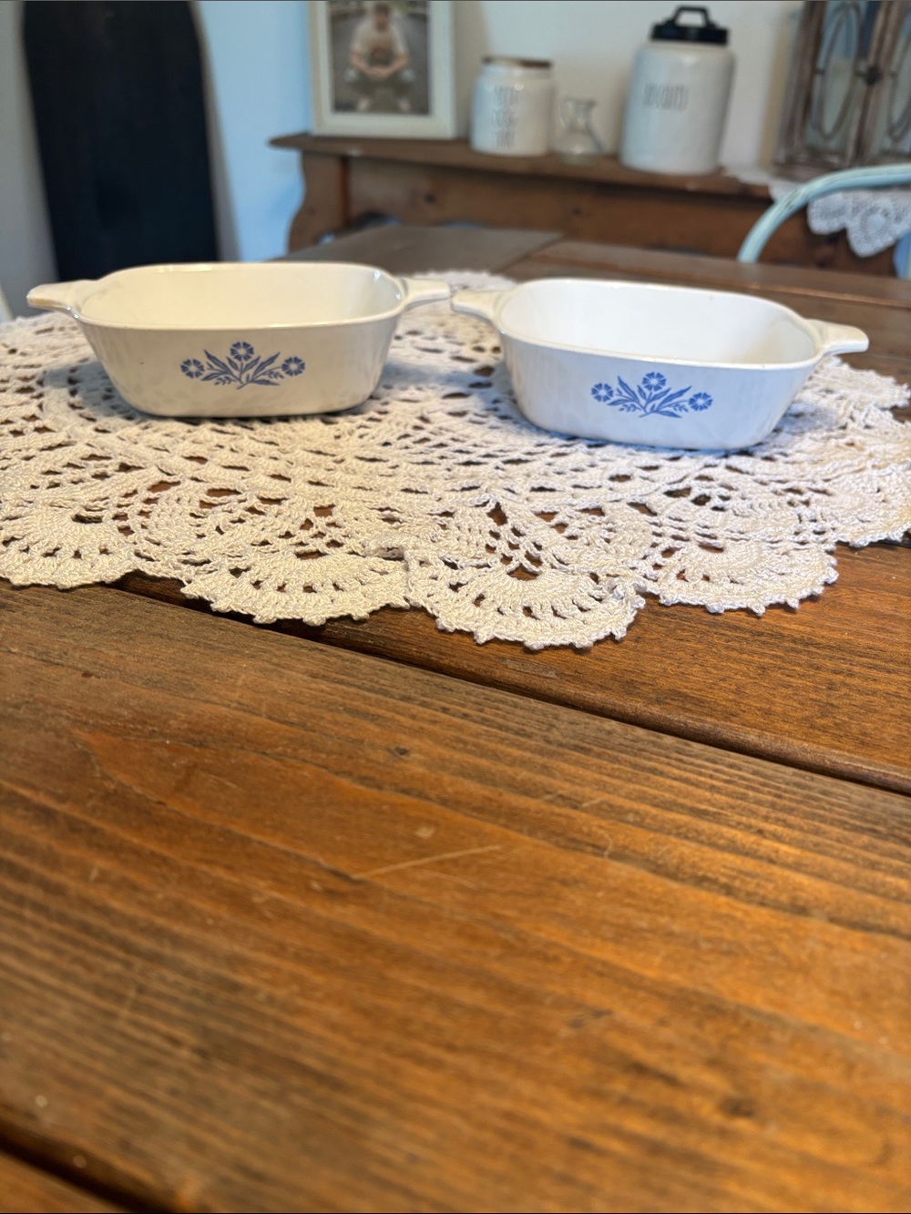 Vintage Corning Ware Blue Cornflower petite casserole Baking Dishes Pair